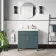 Bermuda Midnight Green Basin Vanity 800mm - Brass Knurled Handles