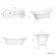 Tonbridge 1600mm Roll Top Bath - White Claw Feet