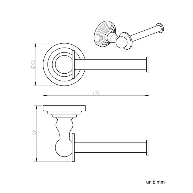 Eleanor Traditional Chrome Toilet Roll Holder