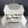 Lucia Chalk White Cabinet with Marble Top 840mm (Excludes Counter Top Basin) - Brass Knurled Handles