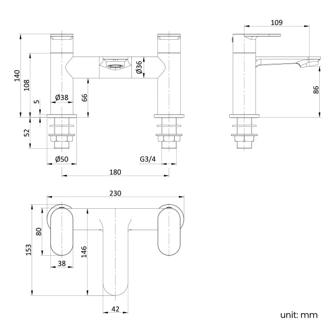 Avill Matt Black Bath Filler
