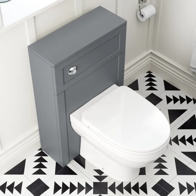 Bermuda Traditional Dove Grey Slimline Back To Wall Unit and Seattle Toilet