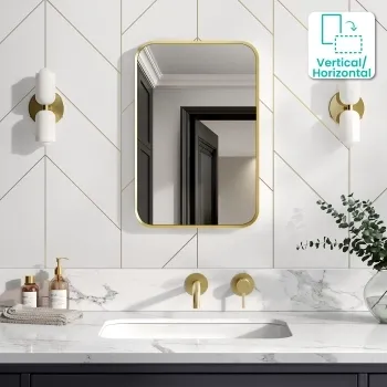 Nina Brushed Brass Mirror 600x400mm