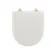 Kansas Traditional Cotton White Wooden Soft Close Seat with Brushed Brass Hinges