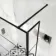Munich Matt Black Grid 8mm Wet Room Shower Glass 1400mm & 250mm Return Panel