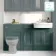 Monaco Midnight Green Traditional Basin Vanity and Back To Wall Unit 1500mm (Excludes Pan & Cistern) - Brass Knurled Handles