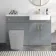 Harper Stone Grey Basin Vanity and Back To Wall Toilet Unit 1200mm (Excludes Toilet) - Brushed Brass Accents - Right Handed