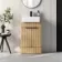Sicily Fluted Country Oak Vanity with Semi Recessed Basin 500mm - Black Accents