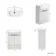 Sicily Fluted Coastal White Vanity with Semi Recessed Basin 600mm - Black Accents