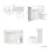 Sicily Fluted Coastal White Combination Vanity Basin and Aruba Toilet 1200mm - Brushed Brass Accents