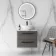 Elba Charcoal Elm Wall Hung Drawer Vanity with Marble Top & Oval Counter Top Basin 600mm - Black Accents