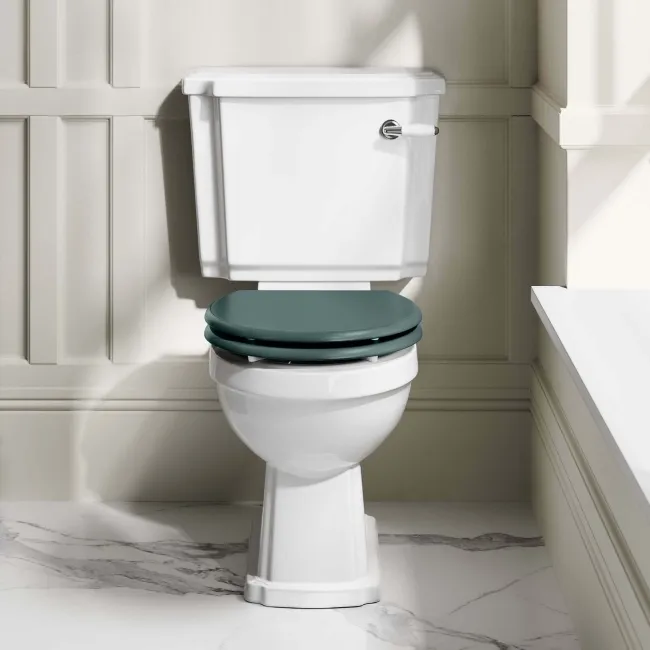 Hudson Traditional Midnight Green Wooden Soft Close Toilet Seat