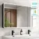 Aurora Battery Operated Matt Black Illuminated LED Mirror Cabinet 700x1200mm