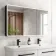 Aurora Battery Operated Matt Black Illuminated LED Mirror Cabinet 700x1200mm