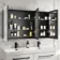 Aurora Battery Operated Matt Black Illuminated LED Mirror Cabinet 700x1200mm