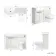Sicily Fluted Coastal White Combination Vanity Basin and Miami Toilet 1200mm - Black Accents