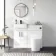 100% Waterproof - Harper Gloss White PVC Vanity with Semi Recessed Basin 500mm - Black Accents