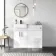 100% Waterproof - Harper Gloss White PVC Basin Vanity and Back To Wall Toilet Unit 1000mm (Excludes Toilet) - Black Accents