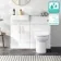 100% Waterproof - Harper Gloss White PVC Combination Vanity Basin & Aruba Toilet 1000mm - Brushed Brass Accents