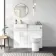 100% Waterproof - Harper Gloss White PVC Combination Vanity Basin & Aruba Toilet 1000mm - Brushed Brass Accents