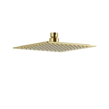 200mm Brushed Brass Square Stainless Steel Slim Shower Head
