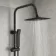 Lismore Square Matt Black Shower Riser Kit