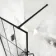 Munich Matt Black Grid Easy Clean 8mm Wet Room Shower Glass Panel 700mm