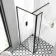 Munich Matt Black Framed 8mm Wet Room Shower Glass 800mm & 250mm Pivotal Return Panel