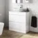 Trent Gloss White Vanity Drawer with Marble Top & Curved Counter Top Basin 800mm