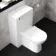 Avon & Trent Gloss White Slimline Back To Wall Unit and Aruba Toilet