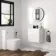Curved Gloss White Slimline Back To Wall Unit and Boston Toilet