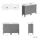 Bermuda Dove Grey Vanity with Marble Top & Oval Counter Top Basin 1200mm - Brass Knurled Handles