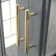 Dove Grey Wall Hung Mirror Cabinet 700x600mm - Brass Knurled Handles