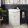 Capri Cotton White Vanity with Semi Recessed Basin 650mm - Chrome Handles