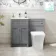 Milos Fog Grey Combination Vanity Basin and Houston Toilet 1000mm - Chrome Handles