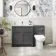 Milos Slate Grey Combination Vanity Basin and Aruba Toilet 1300mm - Chrome Handles