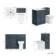 Milos Navy Blue Combination Vanity Basin and Aruba Toilet 1100mm - Chrome Handles