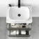 Corsica Tungsten Grey Wall Hung Drawer Vanity with Marble Top & Curved Counter Top Basin 600mm