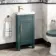 Bermuda Midnight Green Cloakroom Basin Vanity 400mm - Brass Knurled Handles