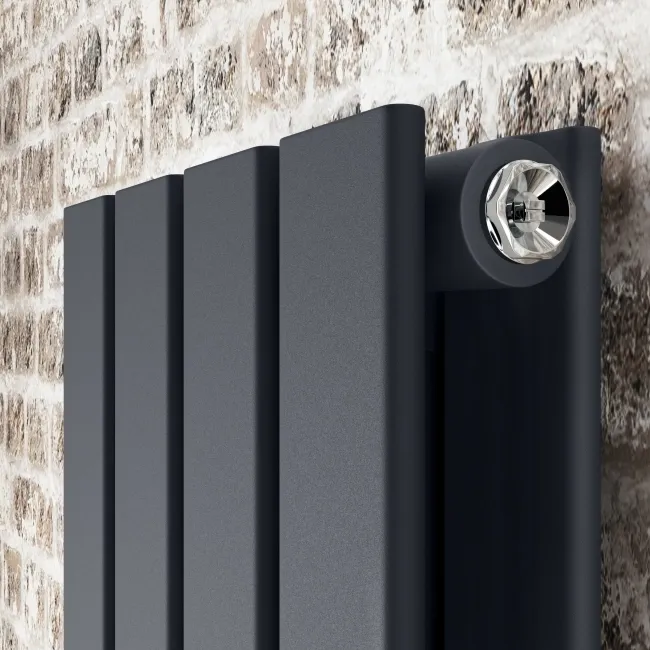 Faro Anthracite Double Flat Panel Vertical Radiator 1800x280mm