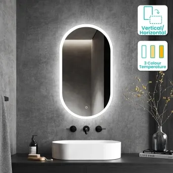 Alisha Pill Illuminated LED Mirror 900x500mm