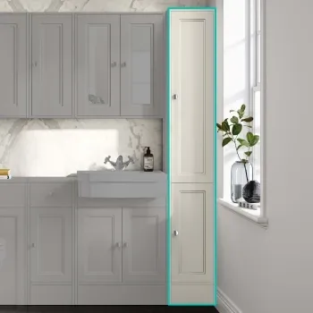 Monaco Chalk White Floor Standing Tall Cabinet Unit 300mm