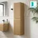 Malta Fluted Country Oak Wall Hung Tall Cabinet 1400x350mm