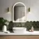 Maya Brushed Brass Arched Illuminated LED Mirror 750x500mm