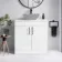 Mersey Gloss White Vanity 800mm Excludes Counter Top Basin - Black Accents