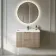 Crete Fluted Apex Oak Wall Hung Basin Drawer Vanity 800mm
