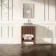 Maru Walnut Wood Grain Vanity Cabinet 600mm with Matt White Stone Top - Basin Not Included
