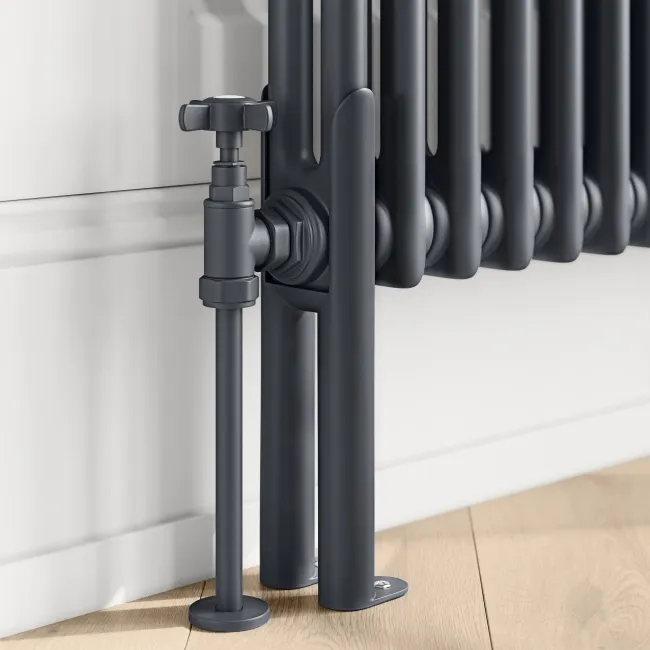 Athens Anthracite Double Column Vertical Traditional Radiator 1500x380mm