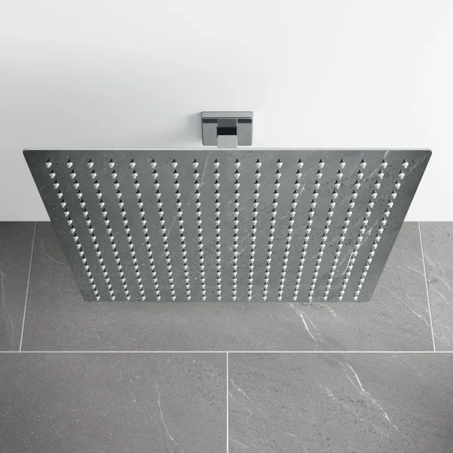 Galway Premium Ceiling Chrome Square Thermostatic Shower Set - 400mm Head & Hand Shower