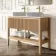Maru Oak Wood Grain Vanity Cabinet 1200mm with Matt White Stone Top - Basin Not Included